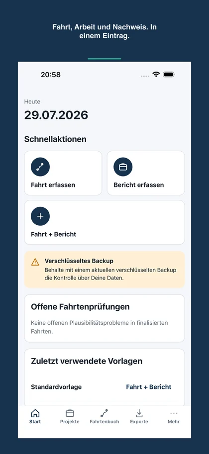SoloRapport: Fahrten und Arbeitsberichte erfassen