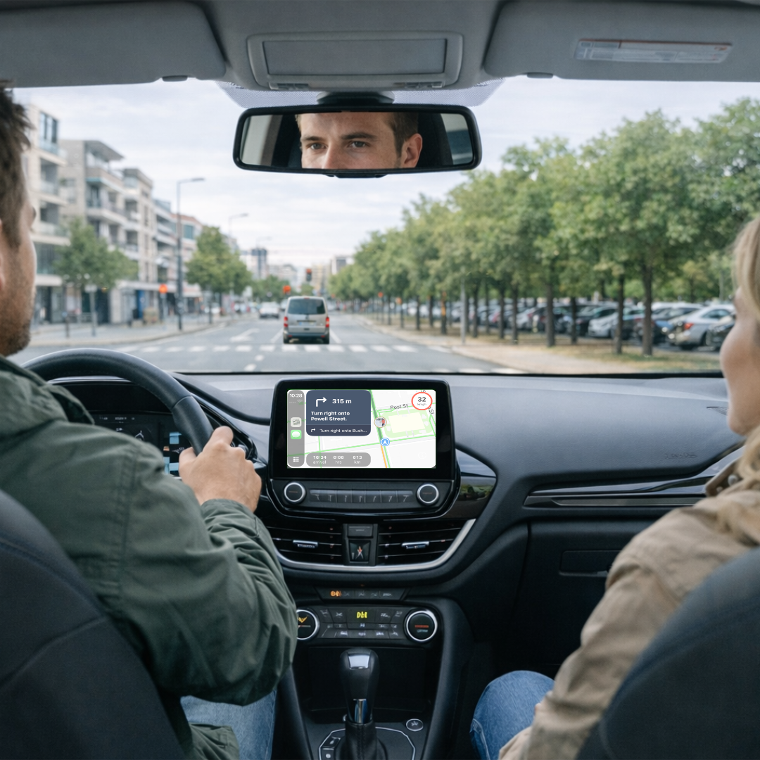 Apple CarPlay and Android Auto for group navigation with DriBu