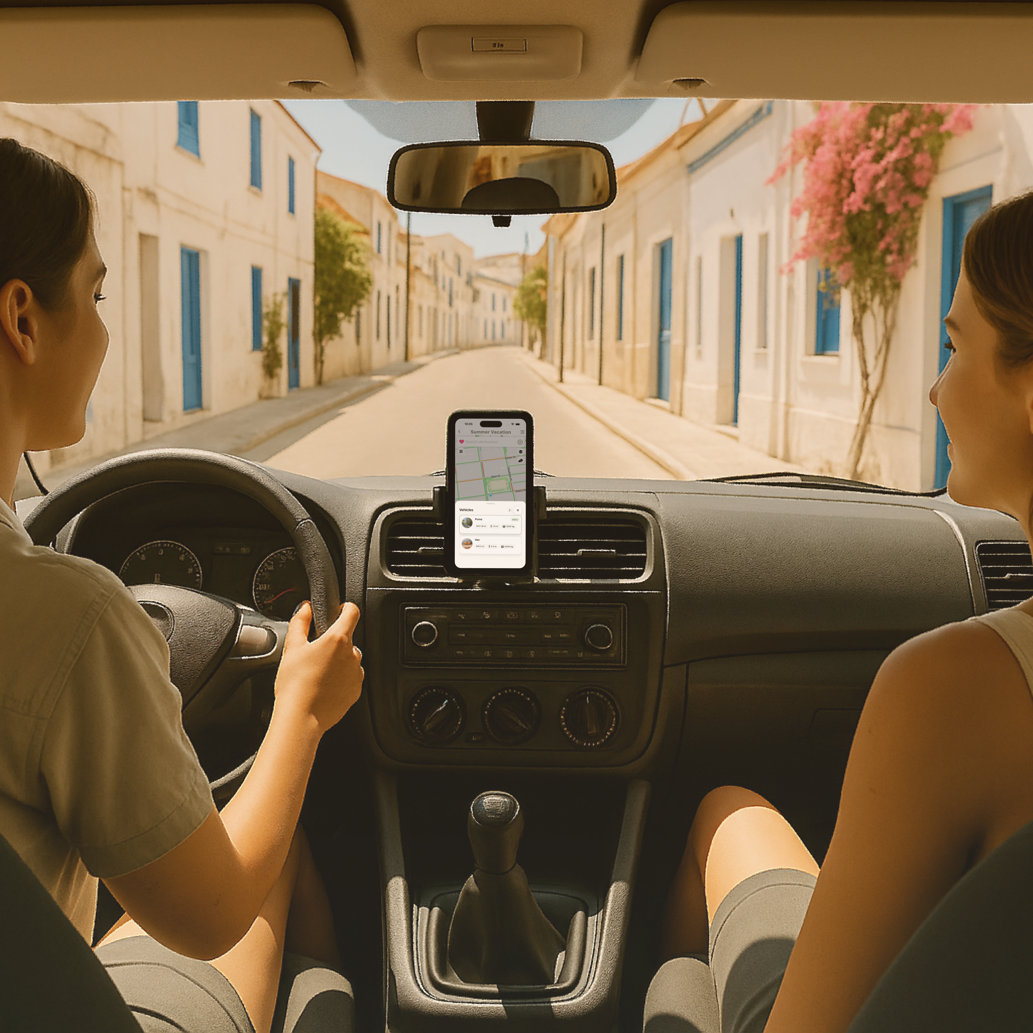 Coordinate a family vacation with two cars using DriBu