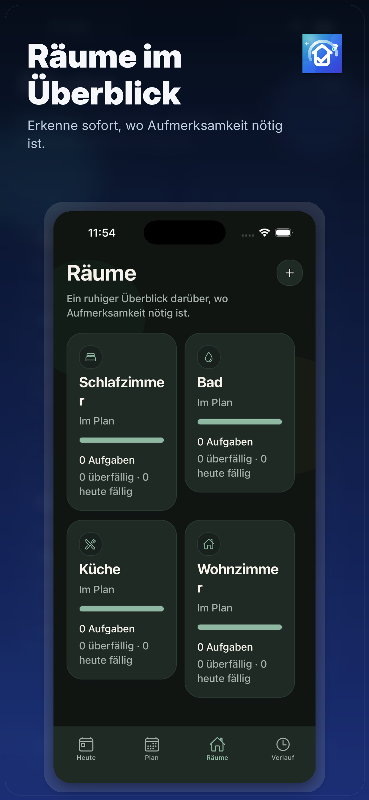 Haushalt Reminder Verlauf und Erledigungen
