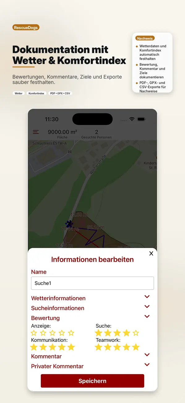 RescueDogs: Documentation and review (German App Store image)